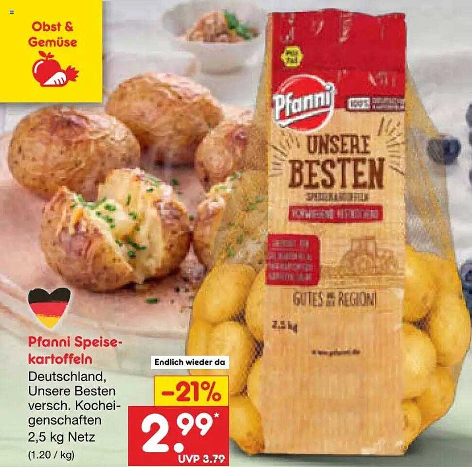 Pfanni Speisekartoffeln Deutschland, Unsere Besten versch. Kocheigenschaften 2,5 kg Netz