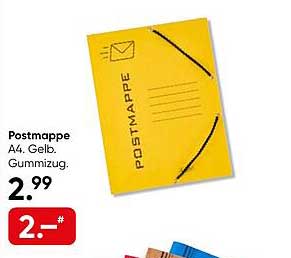 Postmappe A4. Gelb. Gummizug.