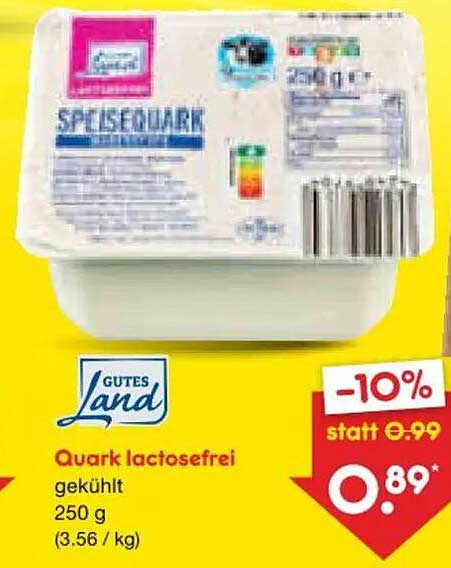Quark lactosefrei gekühlt 250 g (3.56 / kg)