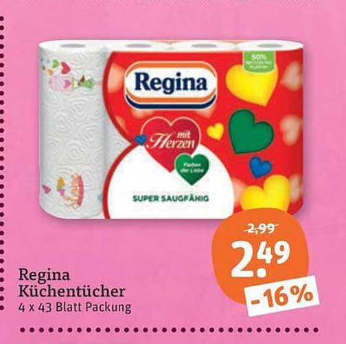 Regina Küchentücher 4 x 43 Blatt Packung