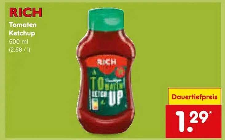 RICH Tomaten Ketchup 500 ml (2.58 / l)