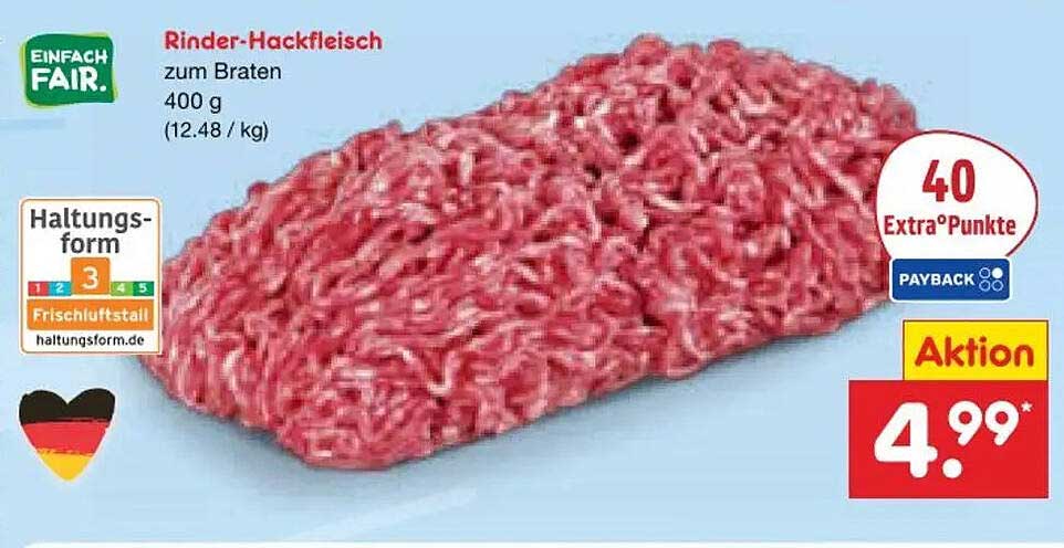 Rinder-Hackfleisch zum Braten 400 g (12.48 / kg)