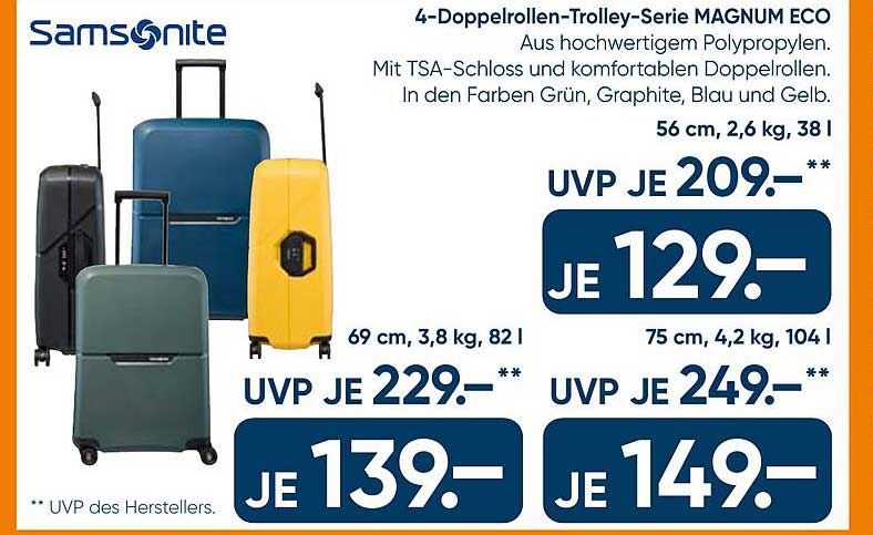 Samsonite 4-Doppelrollen-Trolley-Serie MAGNUM ECO