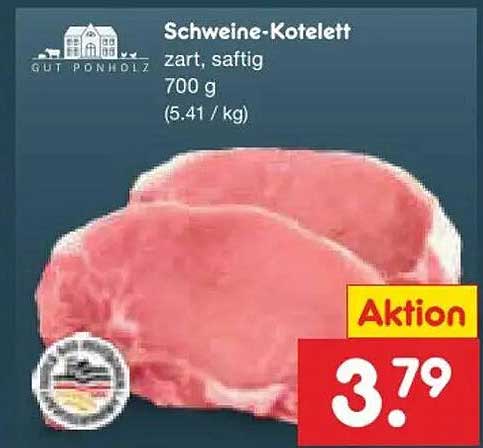 Schweine-Kotelett zart, saftig 700 g (5.41 / kg)