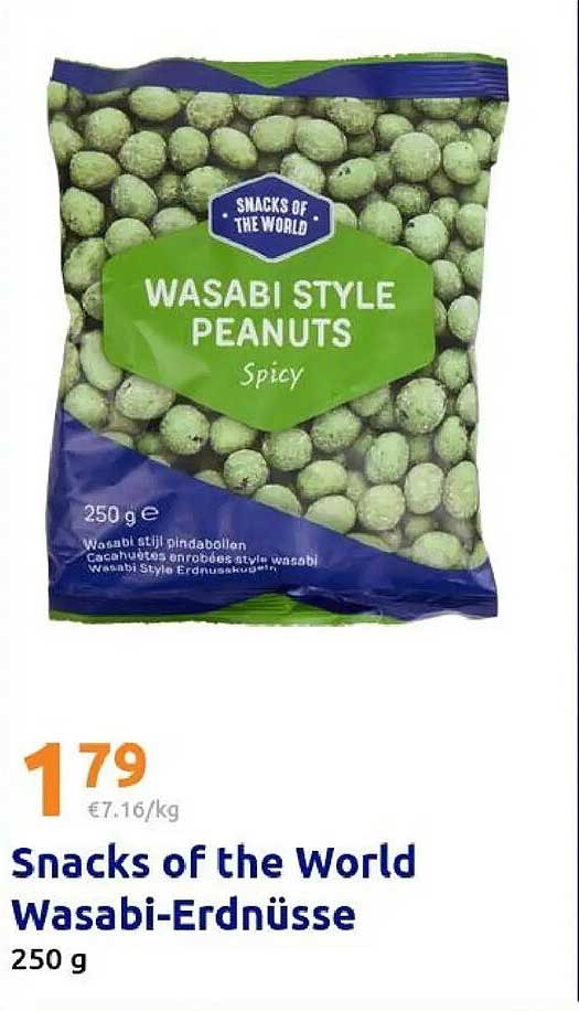 Snacks of the World Wasabi-Erdnüsse 250 g