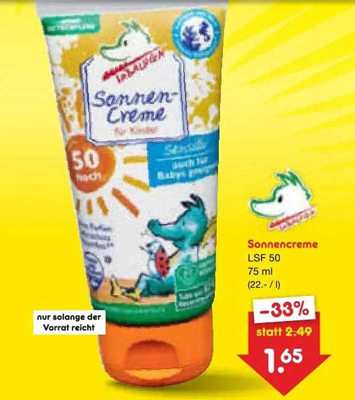 Sonnencreme LSF 50 75 ml (22.- / l)