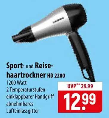 Sport- und Reise-haartrockner HD 2200