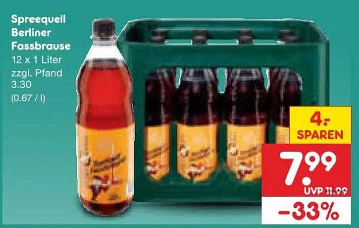 Spreequell Berliner Fassbrause 12 x 1 Liter zzgl. Pfand