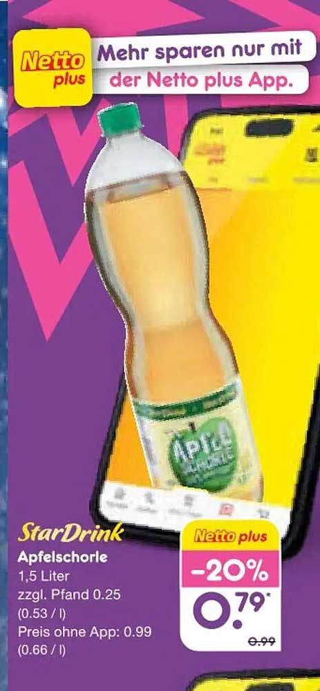 StarDrink Apfelschorle, 1,5 Liter