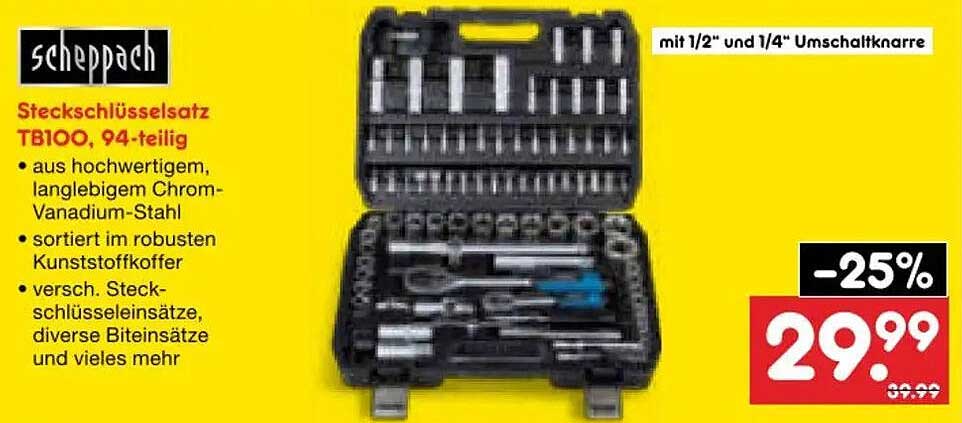 Steckschlüsselsatz TB100, 94-teilig