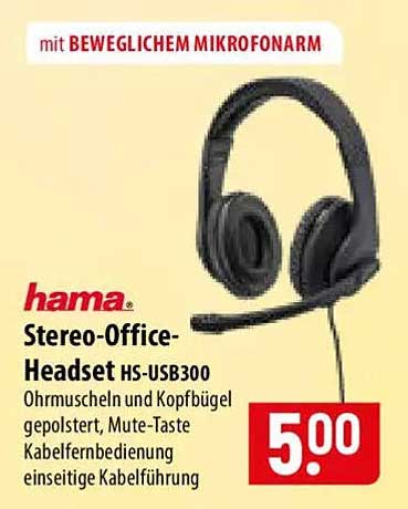 Stereo-Office-Headset HS-USB300