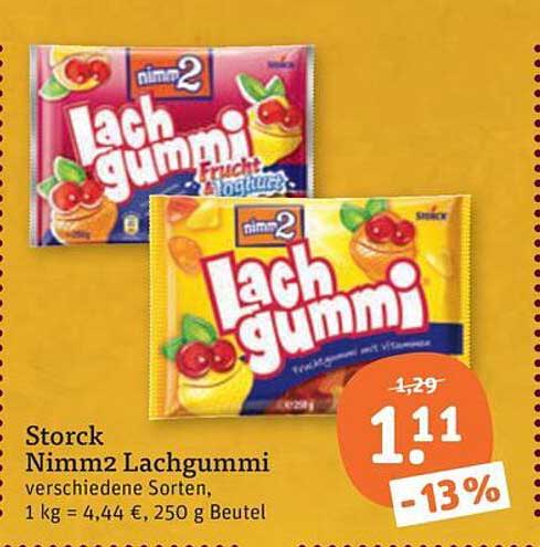 Storck Nimm2 Lachgummi verschiedene Sorten, 250 g Beutel