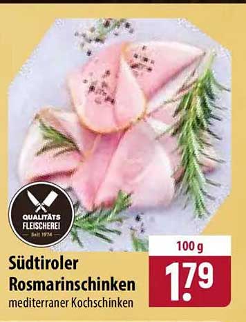 Südtiroler Rosmarinschinken mediterraner Kochschinken
