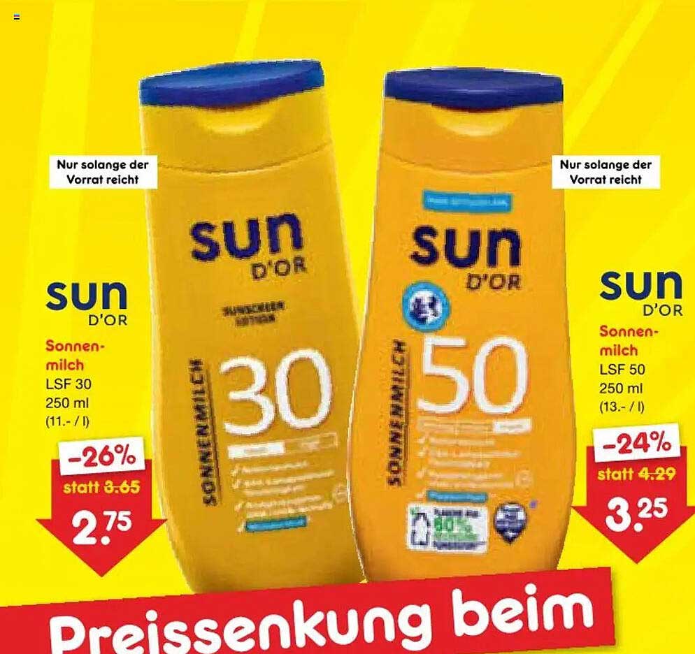 sun d'or Sonnenmilch LSF 30 250 ml