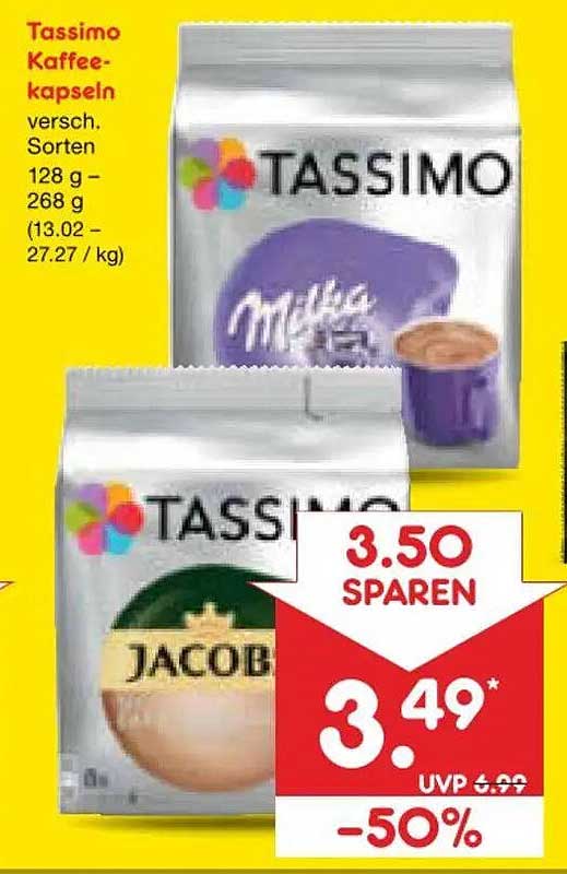 Tassimo Kaffee-kapseln versch. Sorten 128 g – 268 g