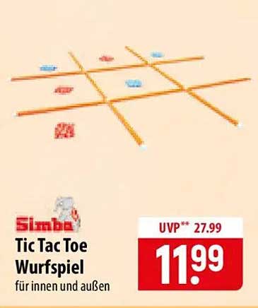 Tic Tac Toe Wurfspiel für innen und außen