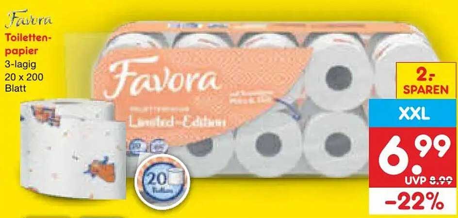 Toilettenpapier 3-lagig 20 x 200 Blatt