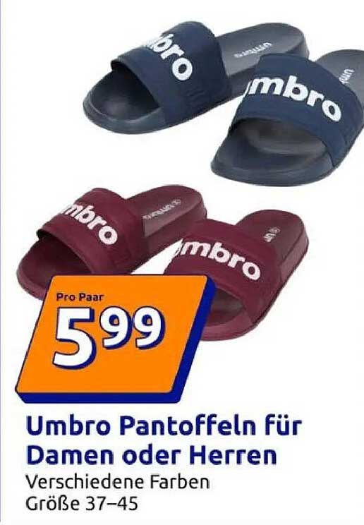 Umbro Pantoffeln für Damen oder Herren