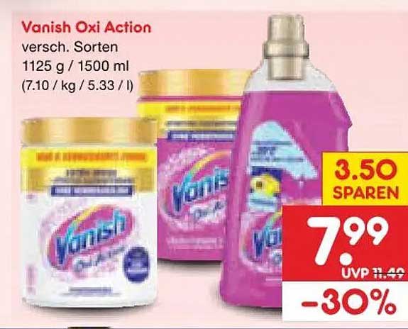 Vanish Oxi Action versch. Sorten 1125 g / 1500 ml