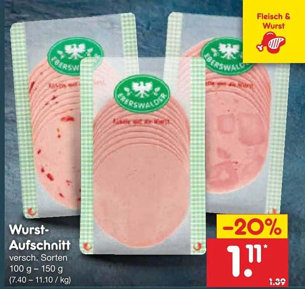 Wurst-Aufschnitt versch. Sorten 100 g – 150 g