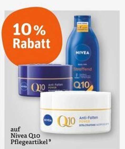 10 % Rabatt auf Nivea Q10 Pflegeartikel