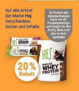 20% Rabatt auf alle Artikel der Marke Hej