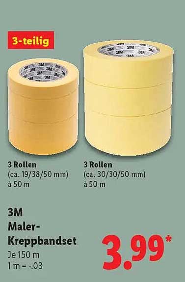3M Maler-Kreppbandset - 3-teilig