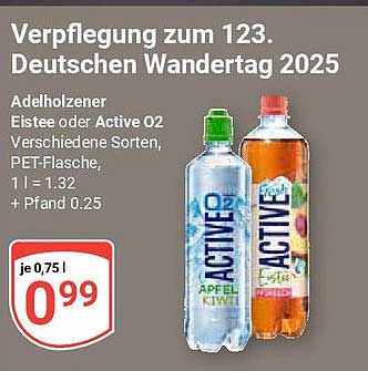 Adelholzener Eistee oder Active O2 - Verschiedene Sorten