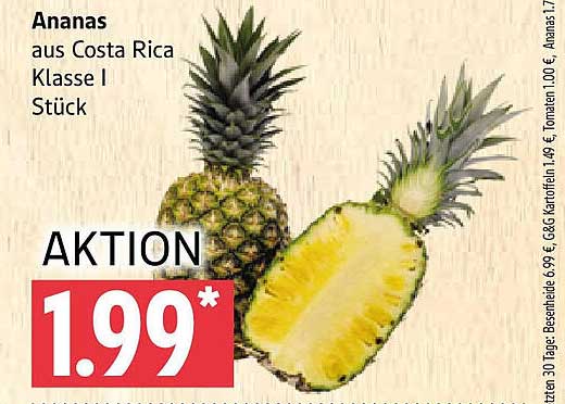 Ananas aus Costa Rica Klasse I Stück