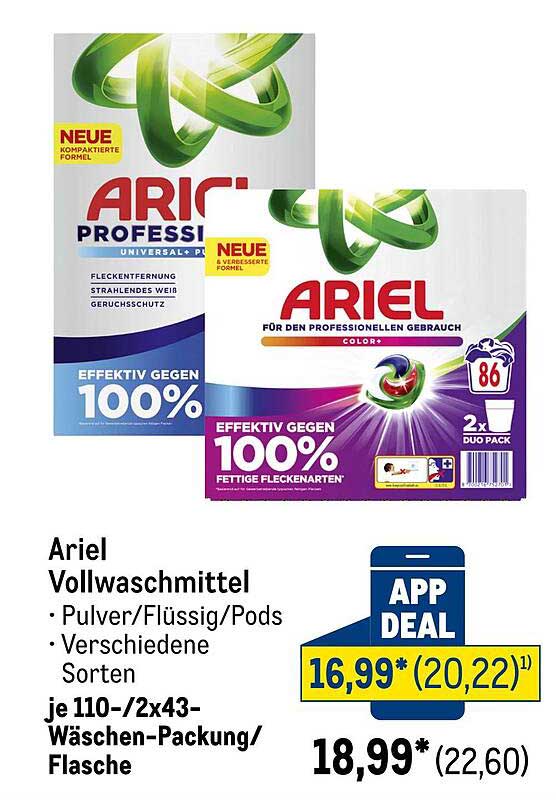 Ariel Vollwaschmittel - Pulver/Flüssig/Pods in verschiedenen Sorten