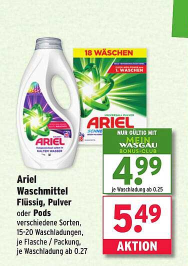 Ariel Waschmittel Flüssig, Pulver oder Pods - Verschiedene Sorten