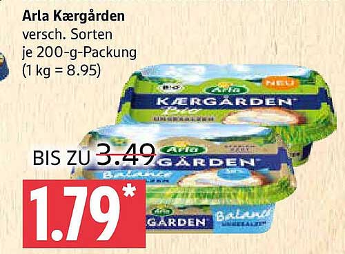 Arla Kærgården 200-g-Packung - bis zu 3,49 € jetzt nur 1,79 €*