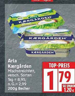 Arla Kærgården Mischstreichfett, verschiedene Sorten - 200g Becher