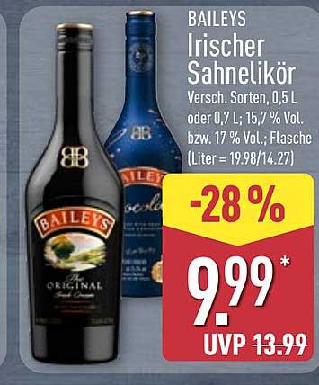 BAILEYS Irischer Sahnelikör 0,7 l - Jetzt zugreifen!