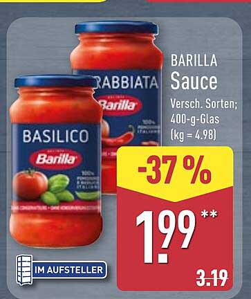 Barilla Sauce Verschiedene Sorten; 400-g-Glas