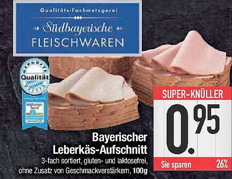 Bayerischer Leberkäse-Aufschnitt 100g - Super-Knüller!