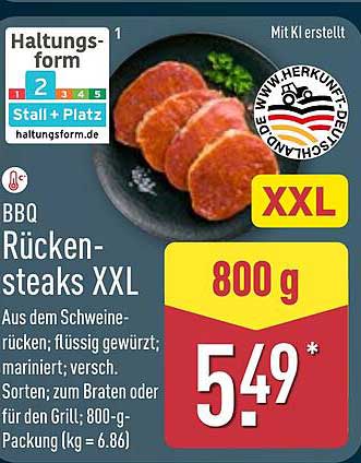 BBQ Rückensteaks XXL 800 g