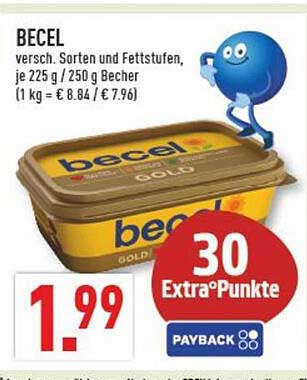 BECEL Gold - verschiedene Sorten und Fettstufen, 225 g / 250 g Becher