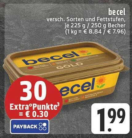 Becel Margarine – Verschiedene Sorten und Fettstufen im attraktiven Becher