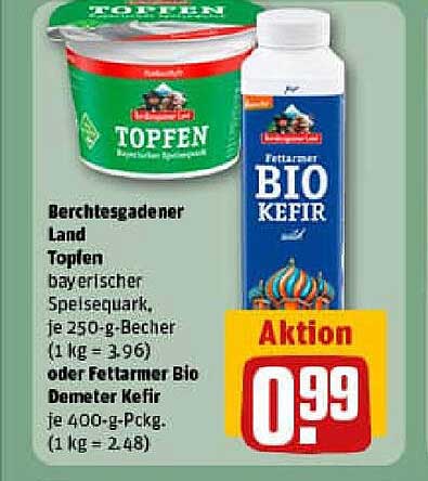 Berchtesgadener Land Topfen bayerischer Speisequark oder Fattmer Bio Demeter Kefir