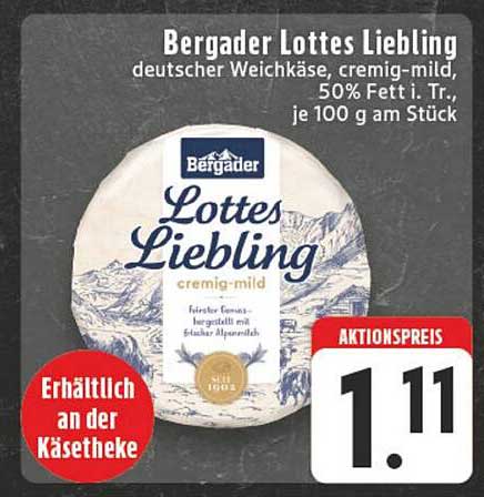Bergader Lottes Liebling - Deutscher Weichkäse, cremig-mild