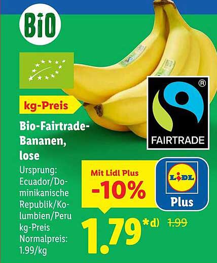 Bio-Fairtrade-Bananen, lose