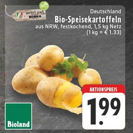 Bio-Speisekartoffeln aus NRW, festkochend, 1,5 kg Netz