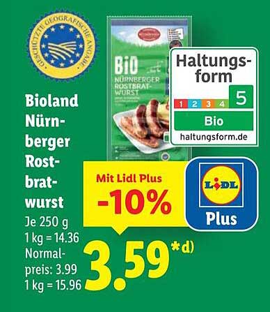 Bioland Nürnberger Rostbratwurst