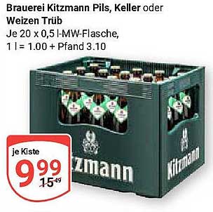 Brauerei Kitzmann Pils, Keller oder Weizen Trüb - je Kiste