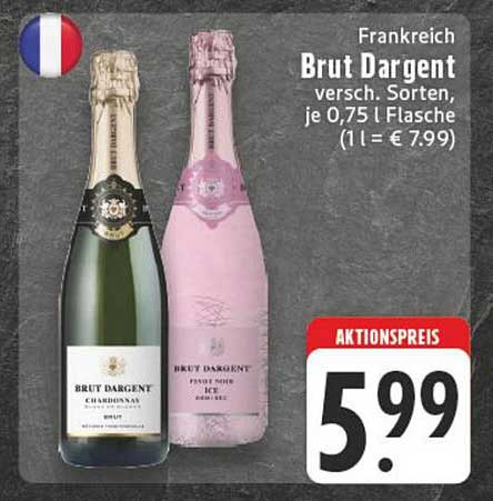 Brut Dargent Sekt - 0,75 l Flasche, verschiedene Sorten