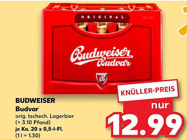 BUDWEISER Budvar - Original tschechisches Lagerbier