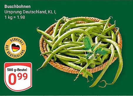 Buschbohnen 500 g - frisch und lecker!