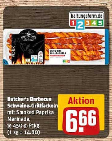 Butcher's Barbecue Schweine-Grillfackeln mit Smoked Paprika Marinade, je 450-g-Pckg.