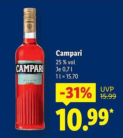 Campari 0,7 l - 31% Rabatt auf den UVP